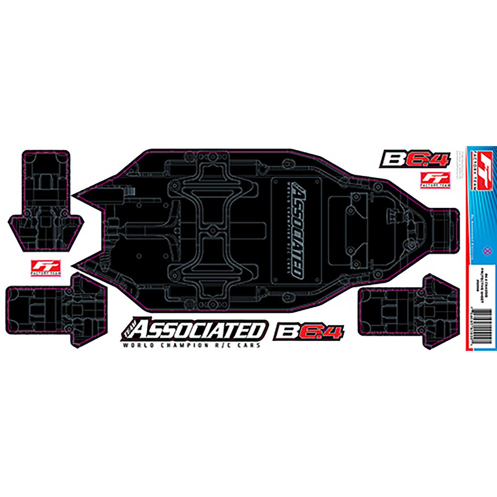 Factory Team Printed +3mm Chassis Protective Sheet, 1/10 Team Associated RC10B6.4