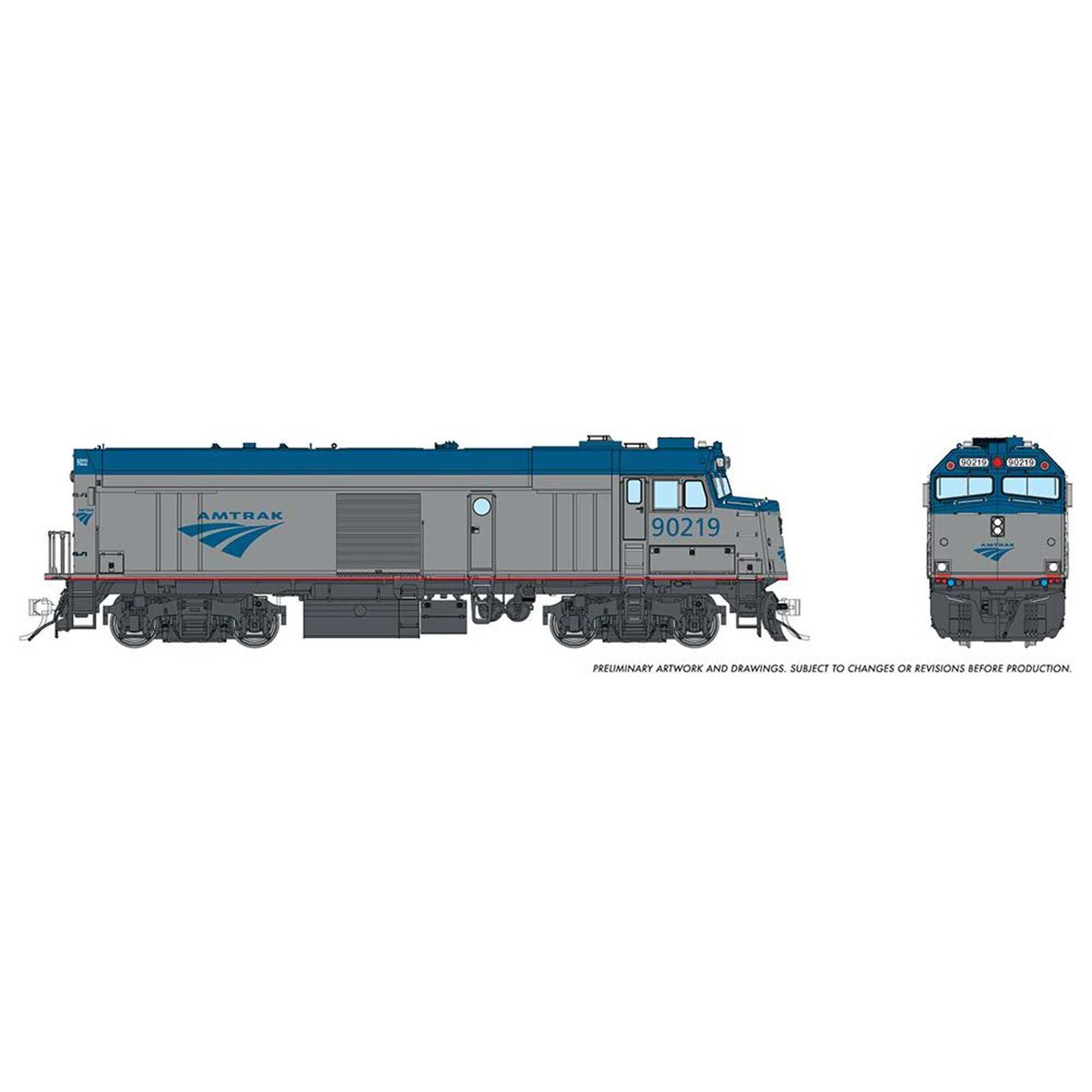HO Amtrak NPCU Cabbage with DCC Amtrak Phase V #90225