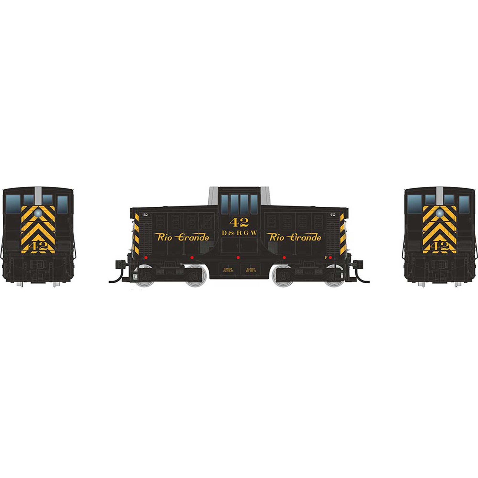HO GE 44 Tonner Switcher Locomotive with DCC & Sound, RGS Black / Yellow #40