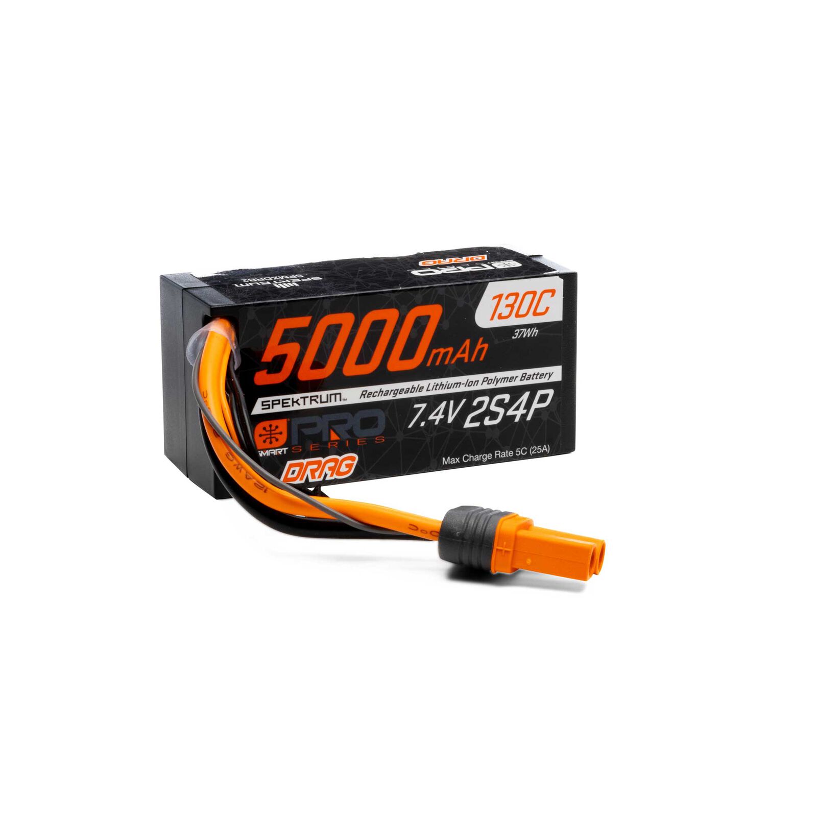 Spektrum SMART 7.4V 5000mAh 2S 130C Smart No Prep Drag LiPo Battery: IC5