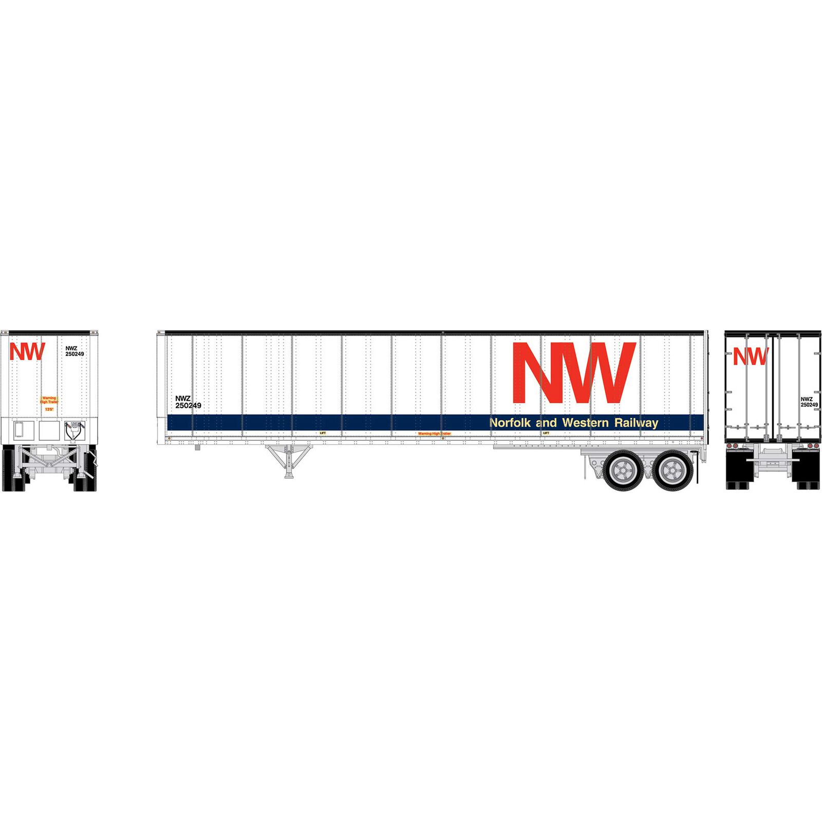 HO ATH 45' Fruehauf Z-Van Trailer Smooth Side, NWZ #250249