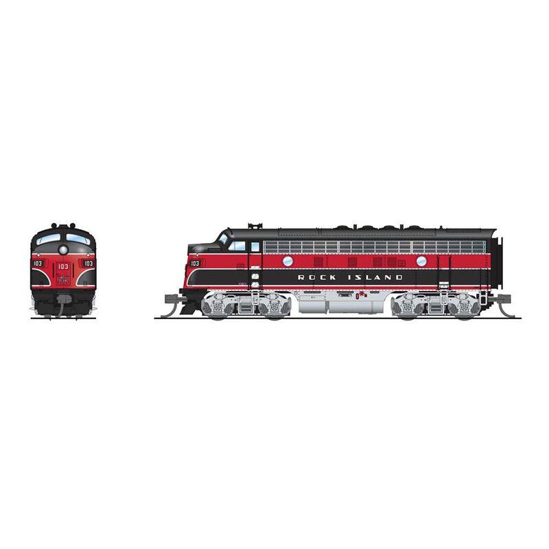 N EMD F7A Locomotive, CRIP 103, Rd/Blk Alum. Trucks