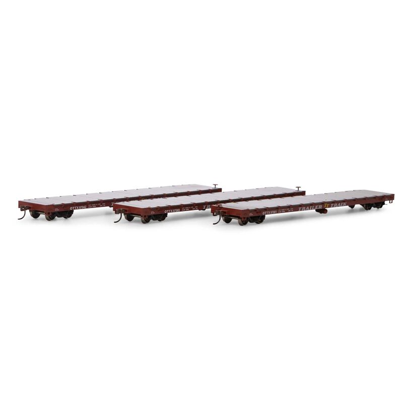 HO RTR 60' Flat Car, OTTX/Brown Logo (3)