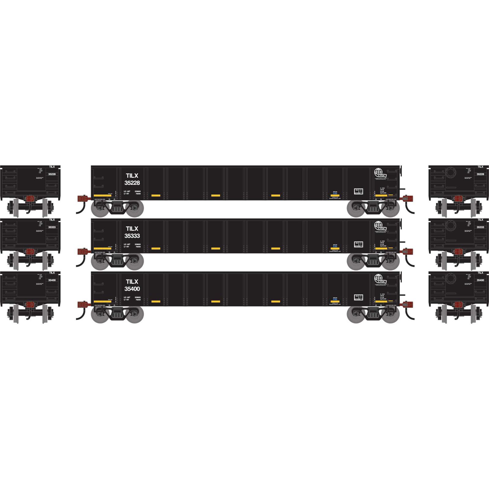 HO 52' Mill Gondola, TILX #35228/35333/35400 (3)