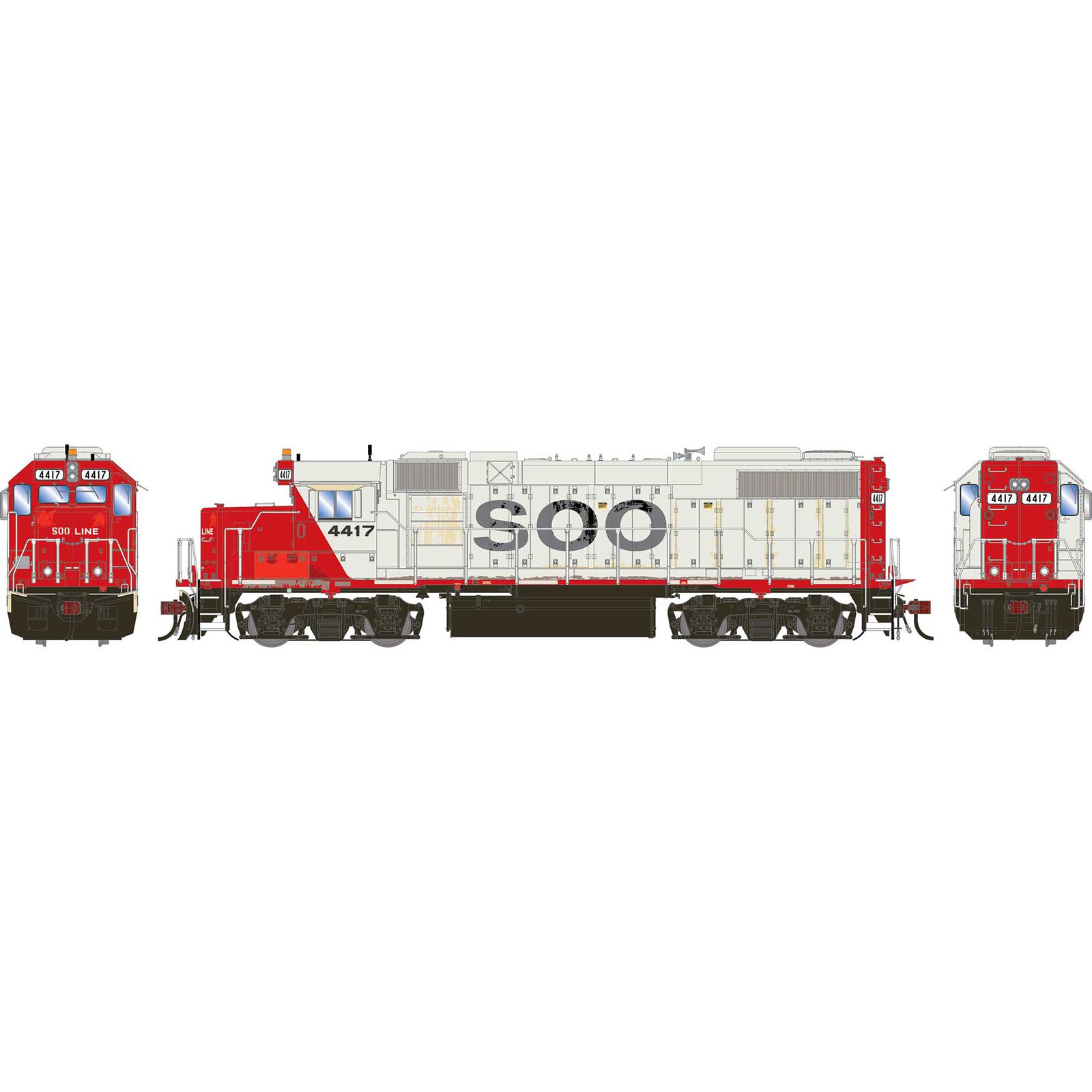 HO GEN GP38-2 Locomotive, Primed For Grime SOO #4417