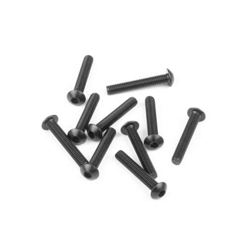M3x18mm Button Head Screws, Black (10)