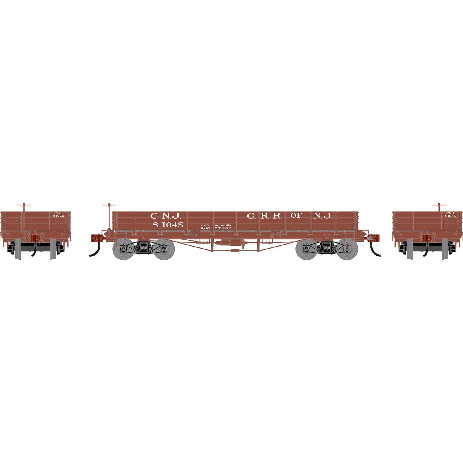 HO ATH 36' Low Side Gondola w/ Drop Gates, CNJ #81045