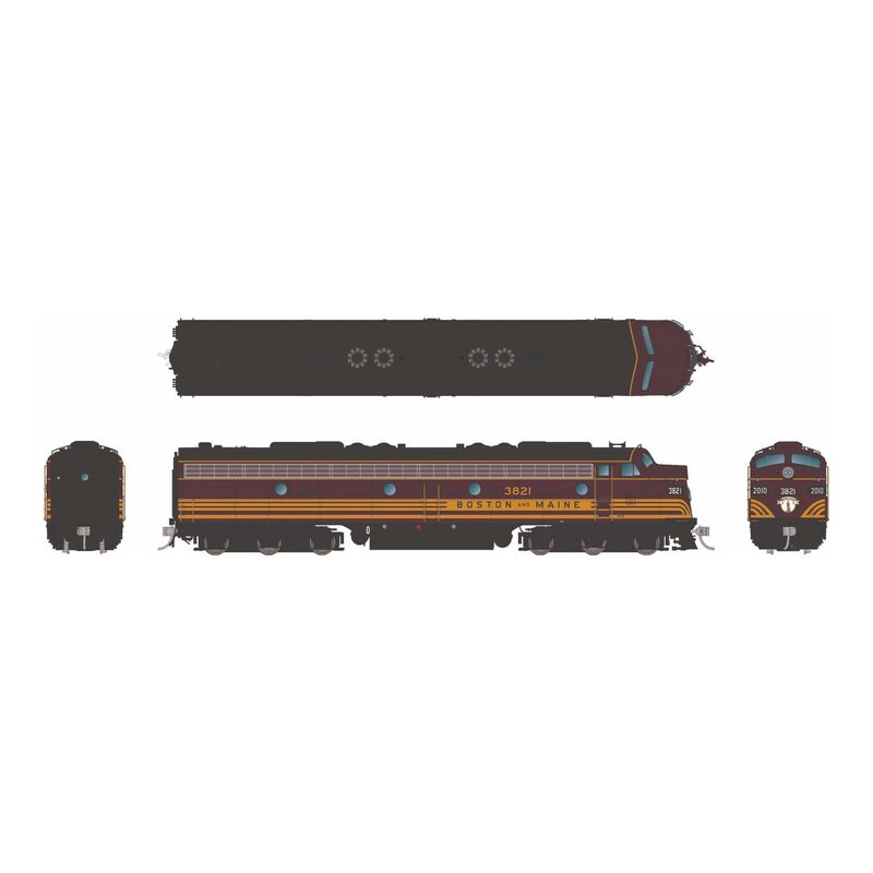 HO EMD E8A (DC/Silent): B&M - Maroon Scheme: #3821