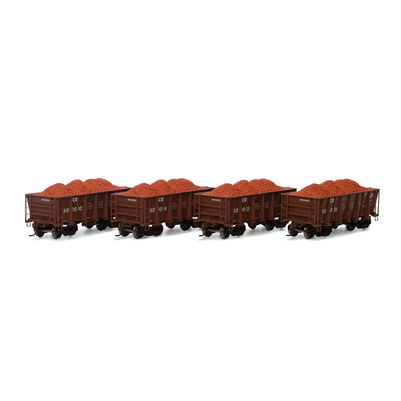 HO RTR 26' Ore Car Low Side with Load, CR #1 (4)