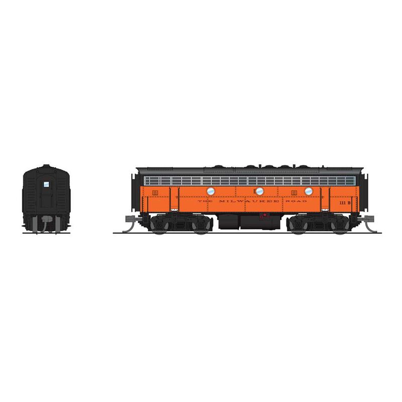 N EMD F7B Locomotive, MILW 114B, Orange & Black
