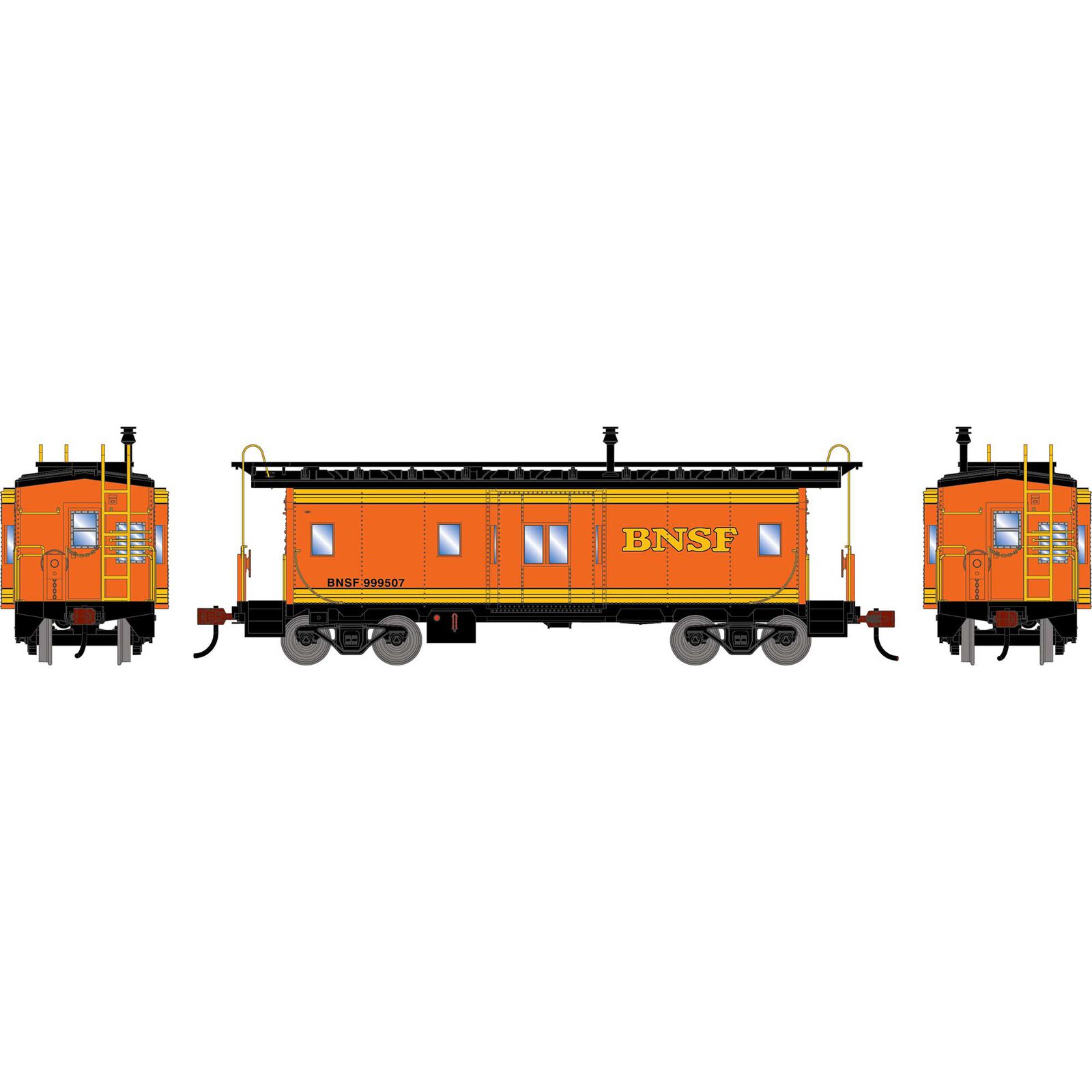 HO ATH Bay Window Caboose, Legendary Liveries BNSF #999507