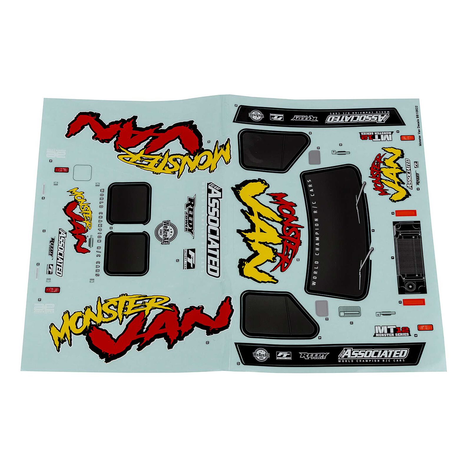 Monster Van Decal Sheet, 1/12 Team Associated MT12