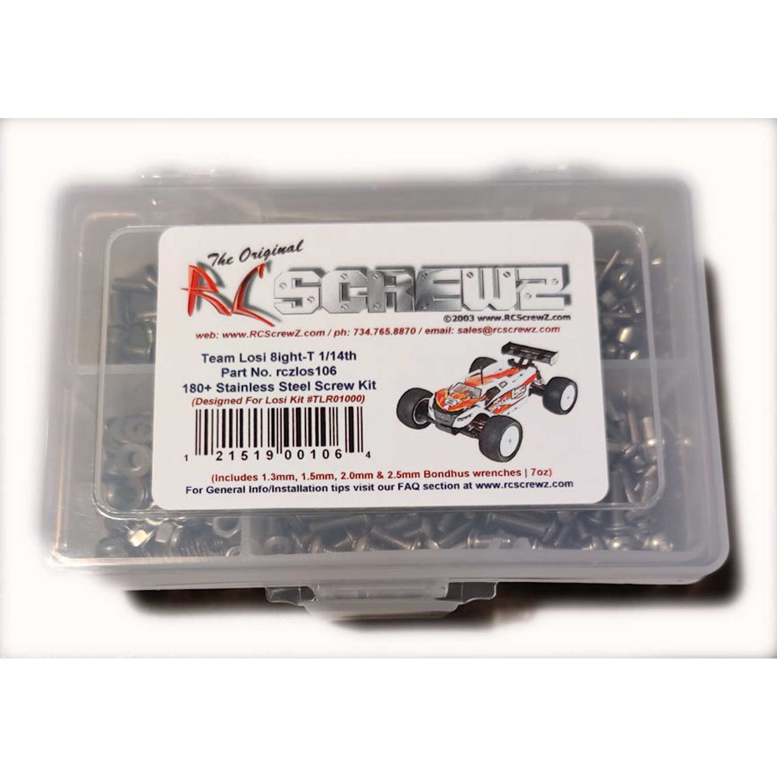 Stainless Screw Kit: Losi Mini 8ight-T 1/14th