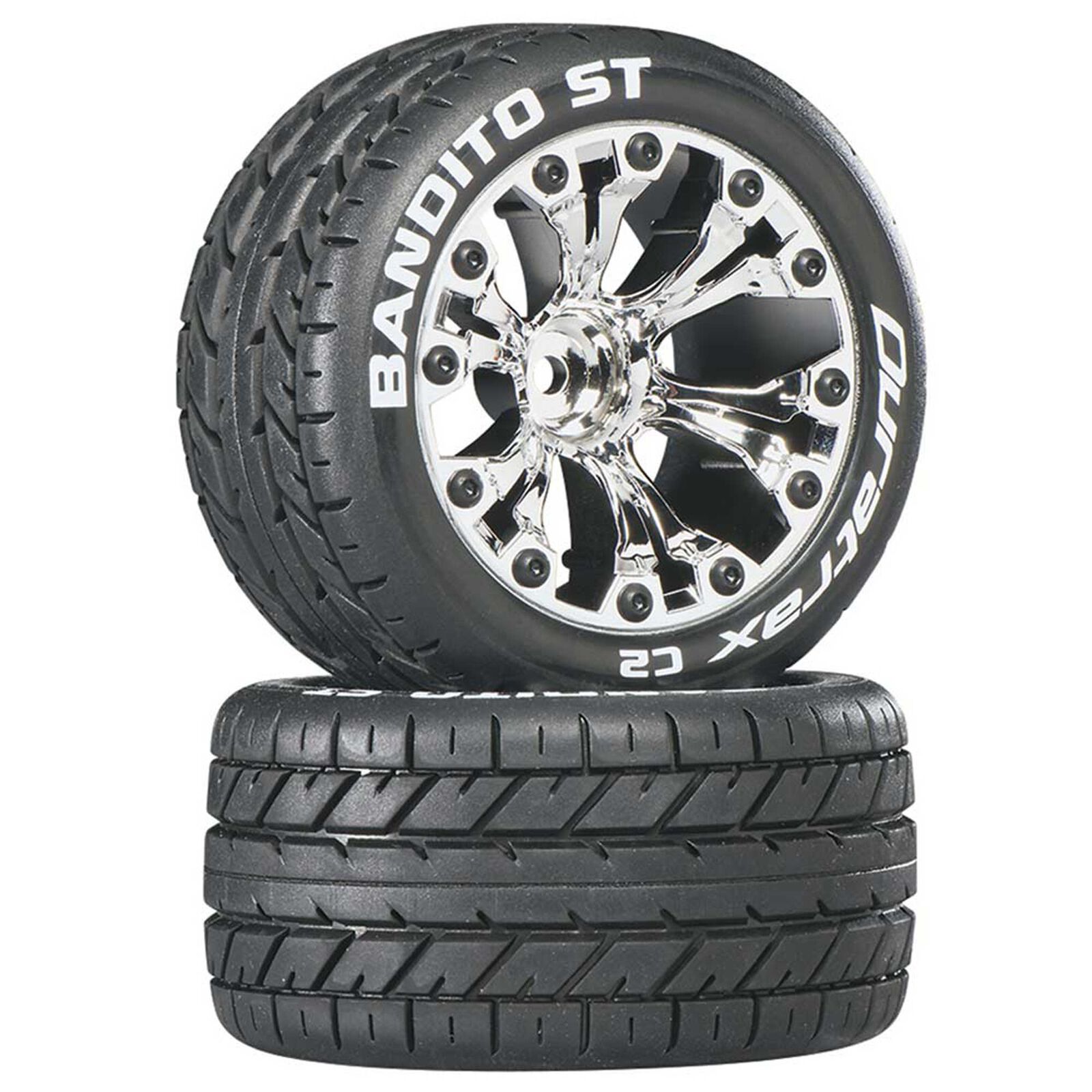 Bandito ST 2.8" Mounted 1/2" Offset C2 Tires, Chrome (2)