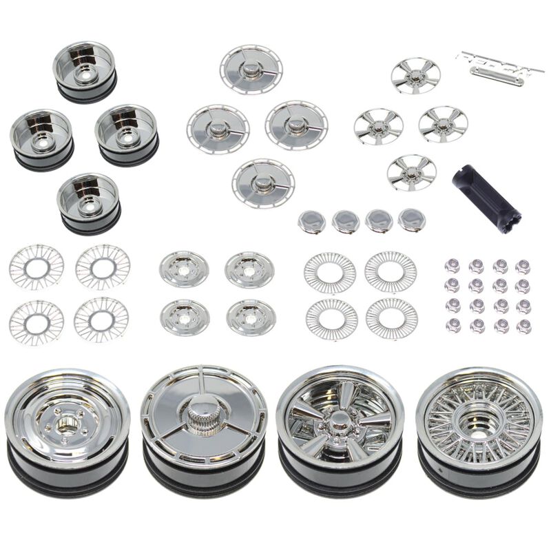 Chrome Mod Wheel Kit, 1/10 Redcat Lowrider
