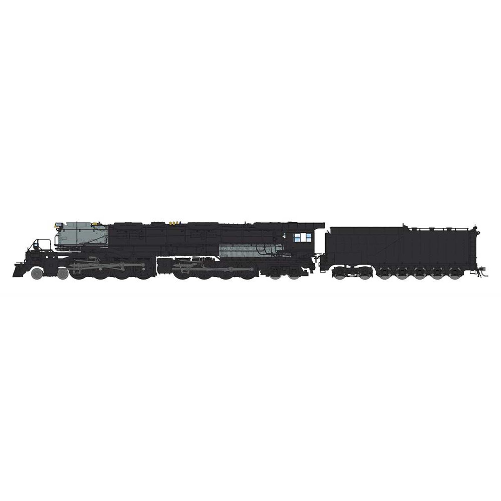HO UP Big Boy Unlettered Steam Locomotive 1944 Wilson 25-C-400 Coal Tender