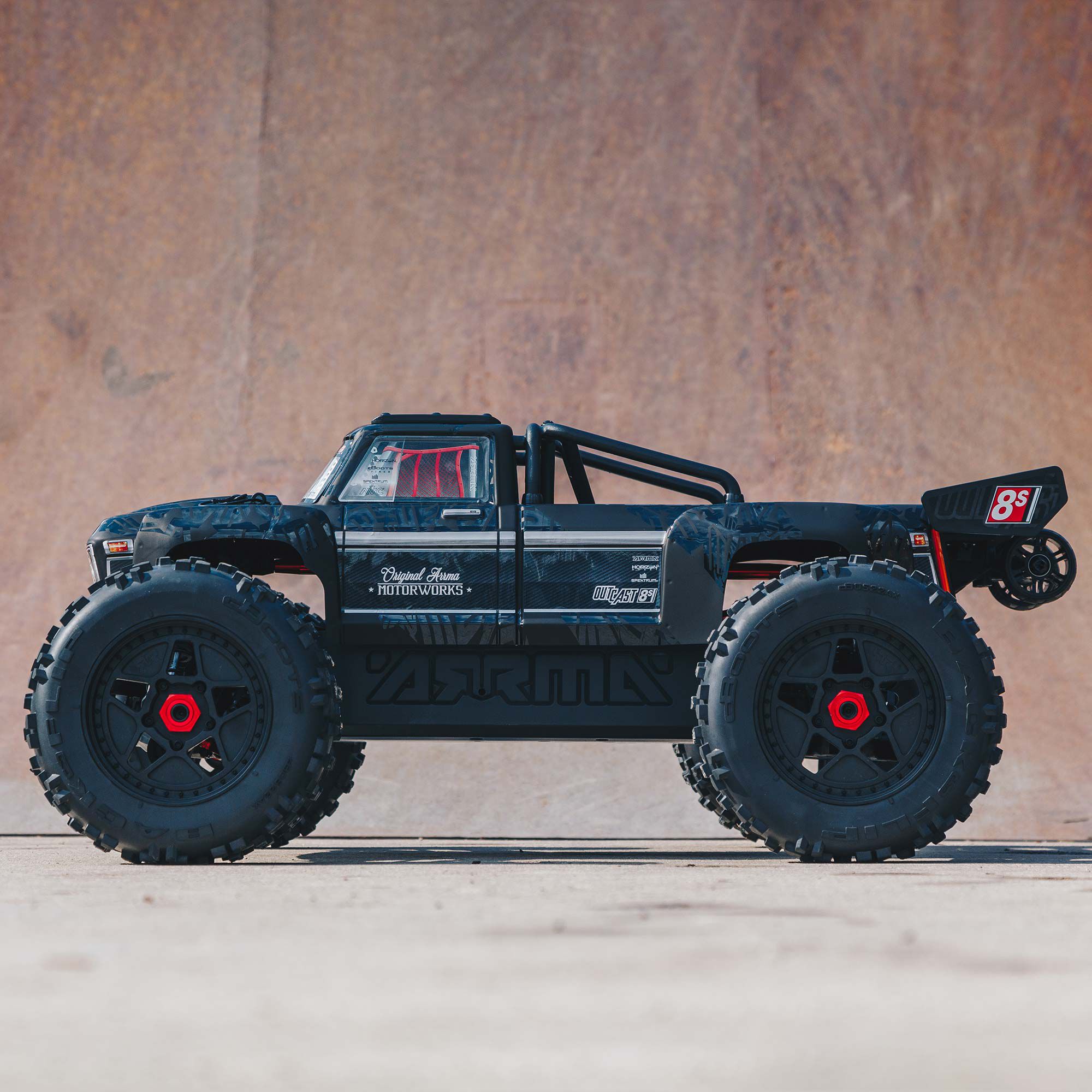 ARRMA 1/5 OUTCAST 8S EXB 4X4 Roller Brushless Stunt Truck, Black