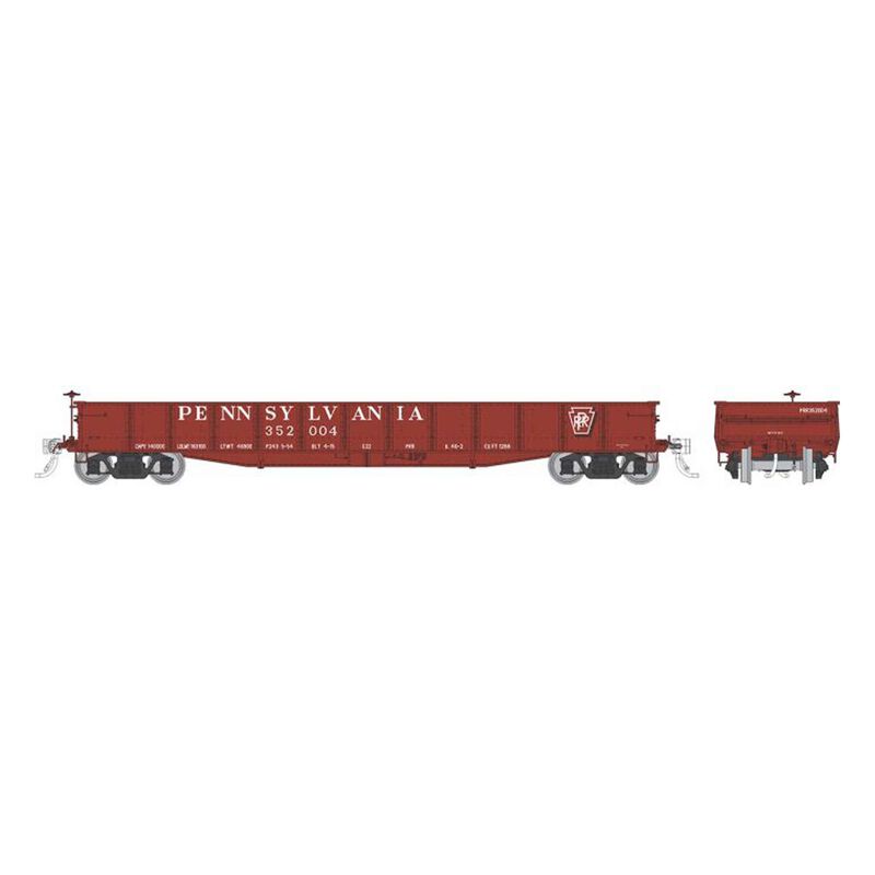 HO G22 Gondola: PRR - Shadow Keystone (AB brakes): Single Car