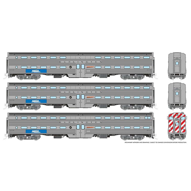 HO Gallery Commuter Car Metra BN Set, #2