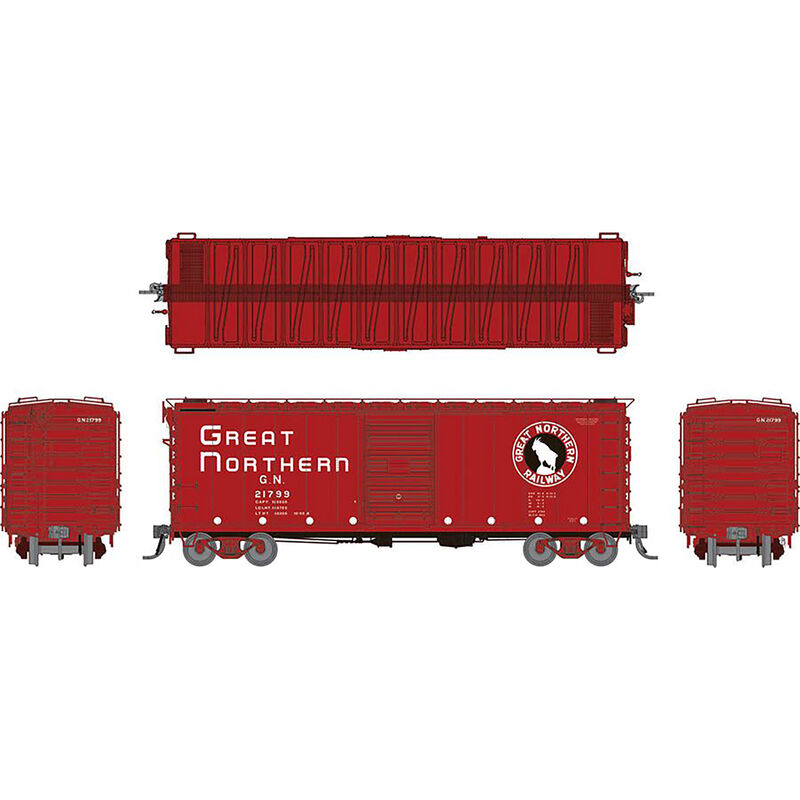 HO GN 40' Boxcar with Early IDNE Chinese Red (6)