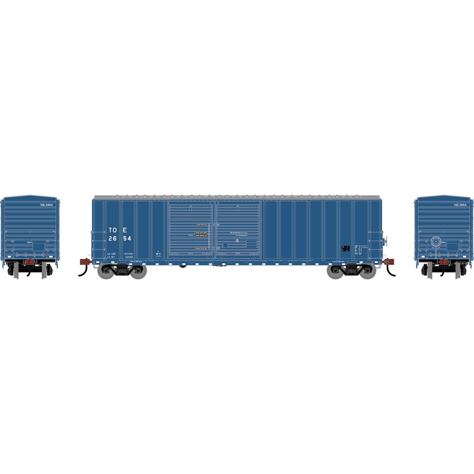 HO 50' FMC 5077 DD Offset Box Car, TOE #2654