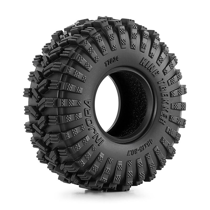 INJORA 1/30 King Trekker Front/Rear 0.7" Rock Crawler Tires (1.57" OD) & Inserts (4)