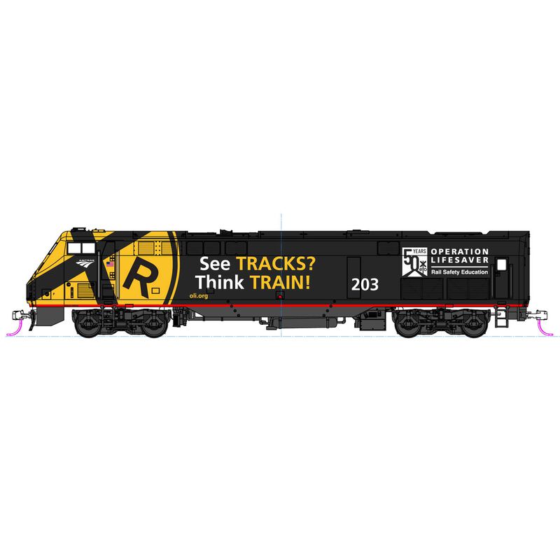 HO P42 Amtrak Locomotive "Operation Lifesaver" #203