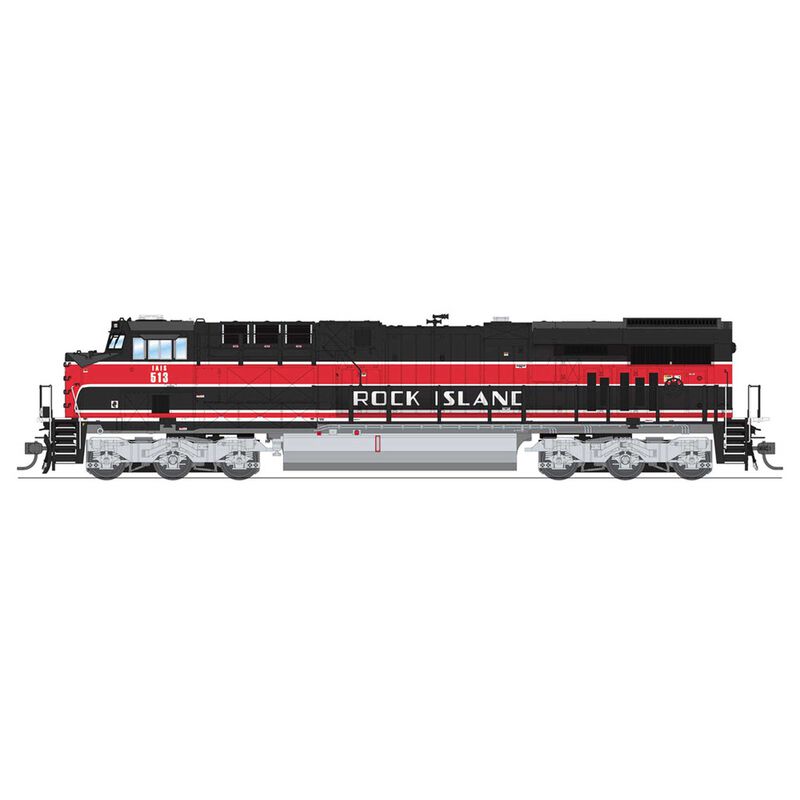 HO GE ES44AC Locomotive, IAIS #513 "Rock Island" Black/Red