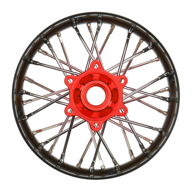 1/4 Pro-Spec Aluminum V2 Bead Rear Wheel Black/Red (1): Promoto-SM