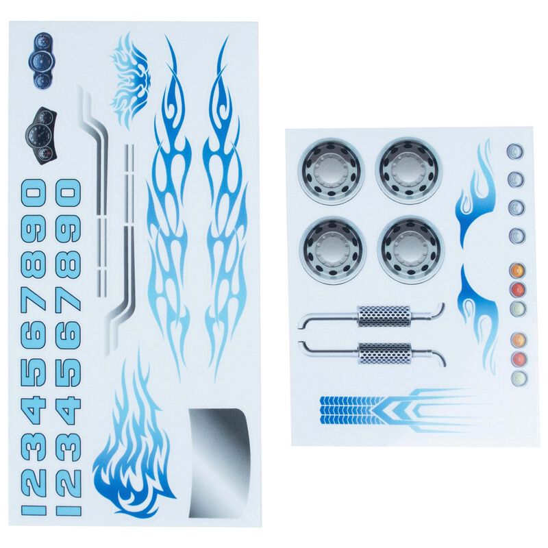 Boy Scouts of America Pinewood Derby Car Blue Flame Decals