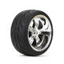 1/10 Rear 54x30mm 5-Spoke Premounted Tires, Chrome (2)