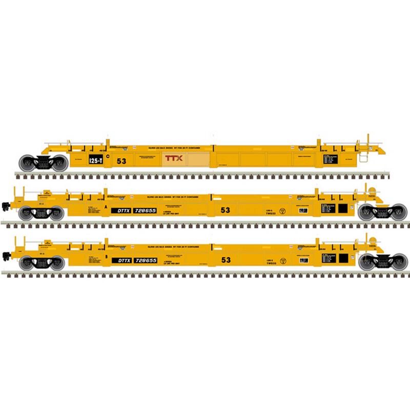 HO Articulated Well Car, TTX #728655
