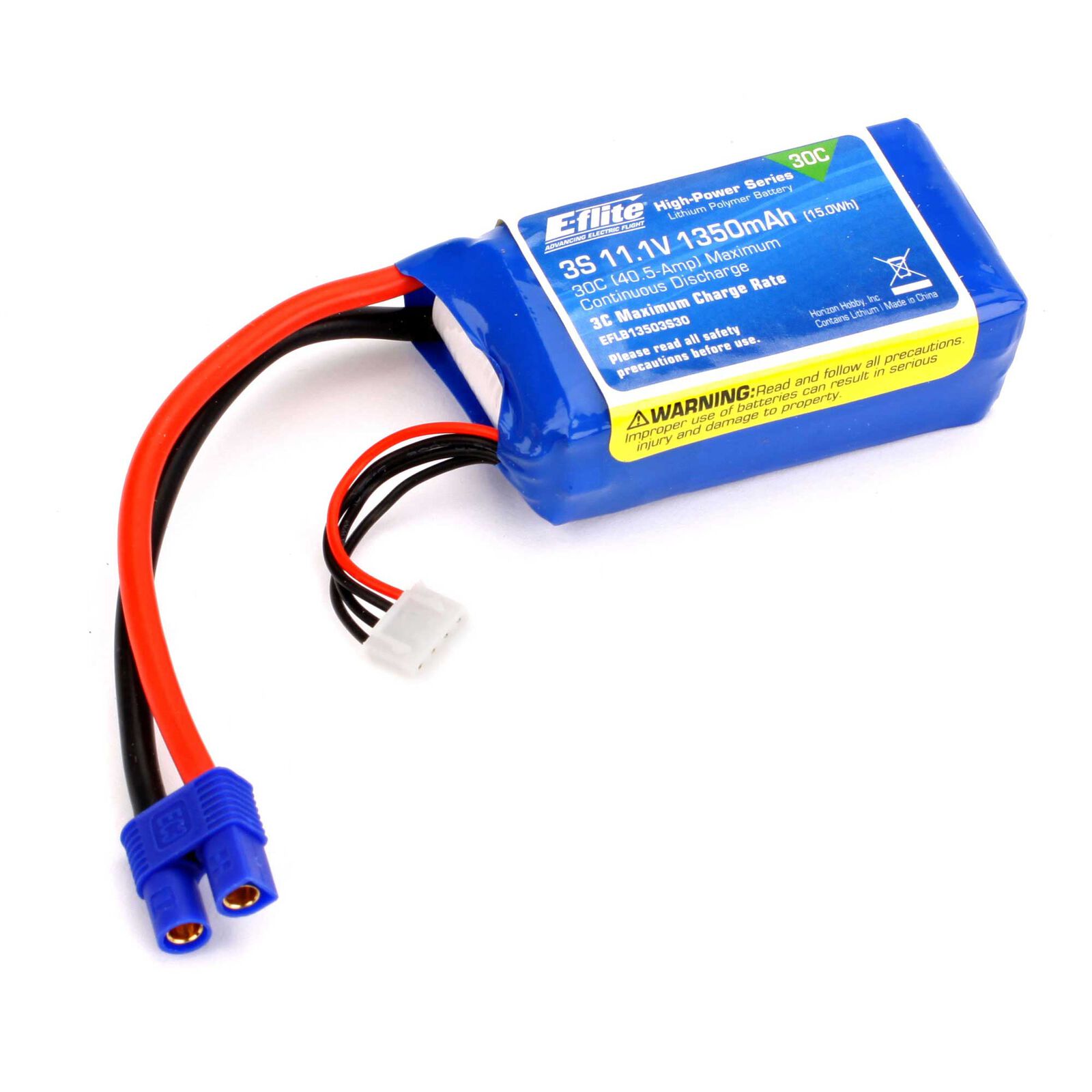 11.1V 1350mAh 3S 30C LiPo Battery: EC3