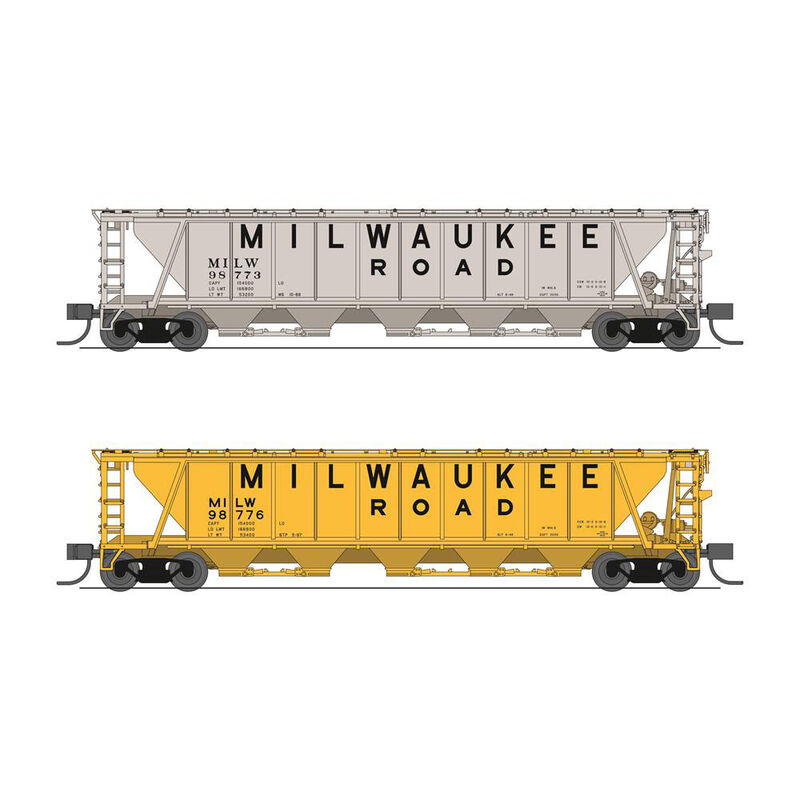 N H32 Covered Hopper, MILW (2-pack)