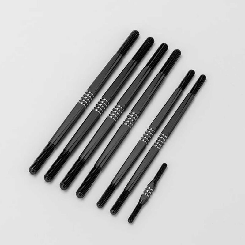 Tekno NT48 2.0 Fin Titanium turnbuckle set, stealth black - 7pc