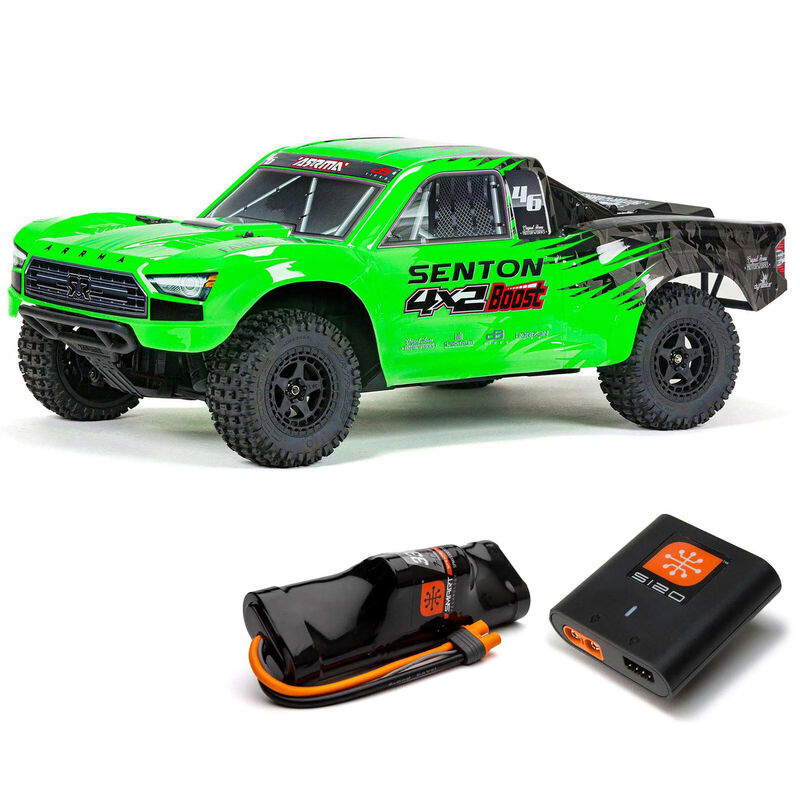 1/10 SENTON 4X2 BOOST MEGA 550 Brushed Short Course Truck RTR with Battery & Charger, Green - SCRATCH & DENT