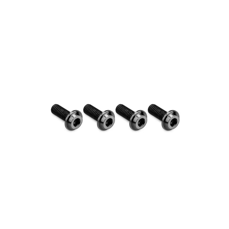 3x8mm Top Hat Titanium Screw, Stealth Black (4)