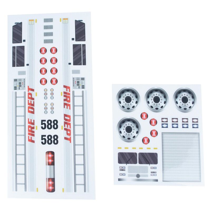 Boy Scouts of America Pinewood Derby Car Fire Truck Decals