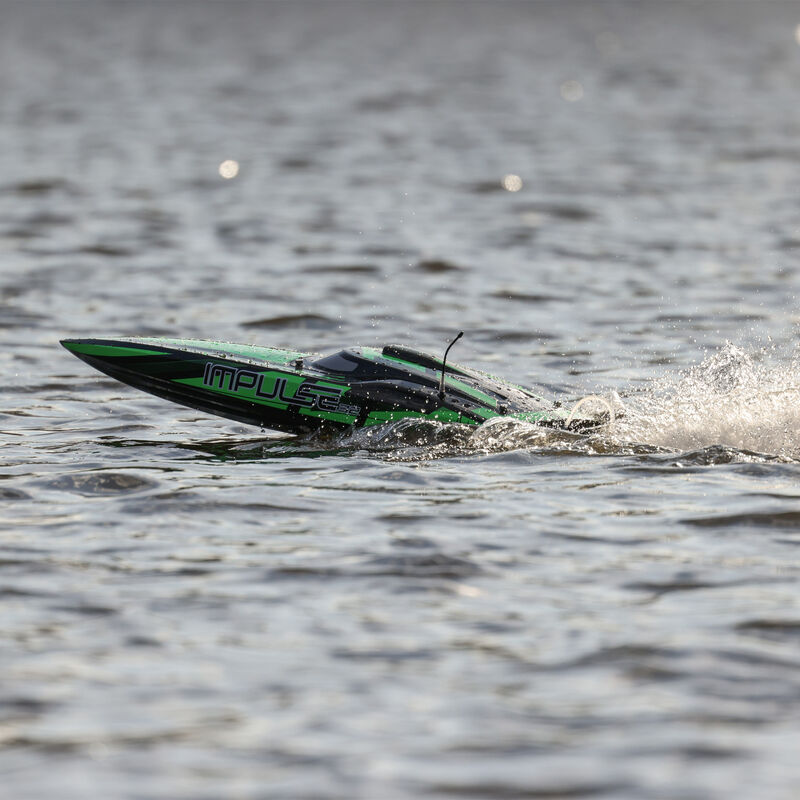 Pro Boat Impulse 32 Deep-V Barca Brushless RTR - Nero/Verde - Modellismo Hobby Grade