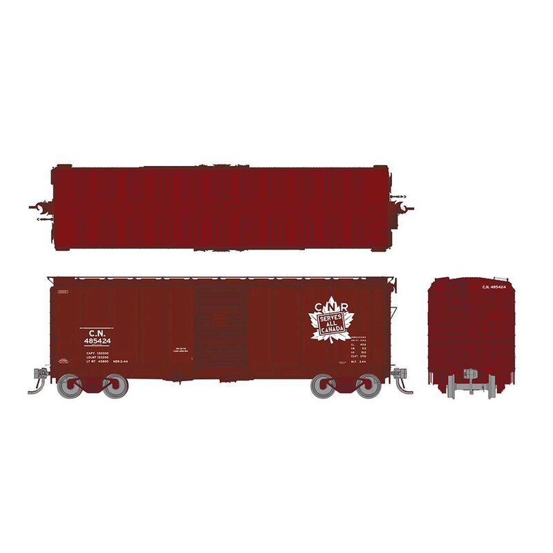 HO 1937 AAR 40ft Boxcar: CNR - White Leaf Herald (6)