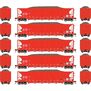 HO RTR 5-Bay Rapid Discharge Hopper ITGX Red (5)