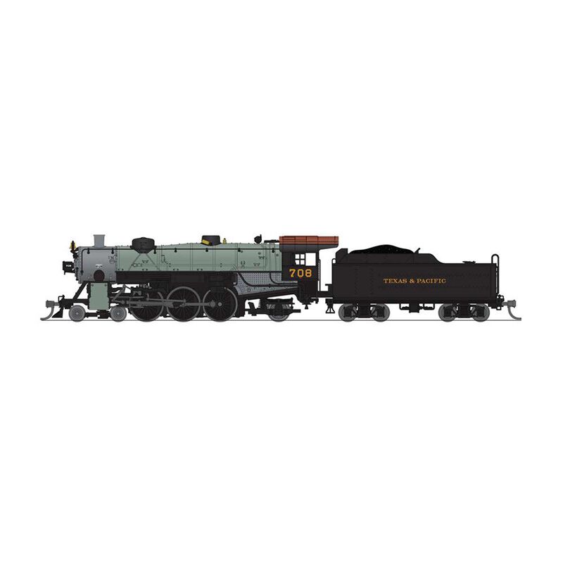 N Light Pacific 4-6-2 Steam Locomotive, T&P 708, Gray Boiler, with Paragon4
