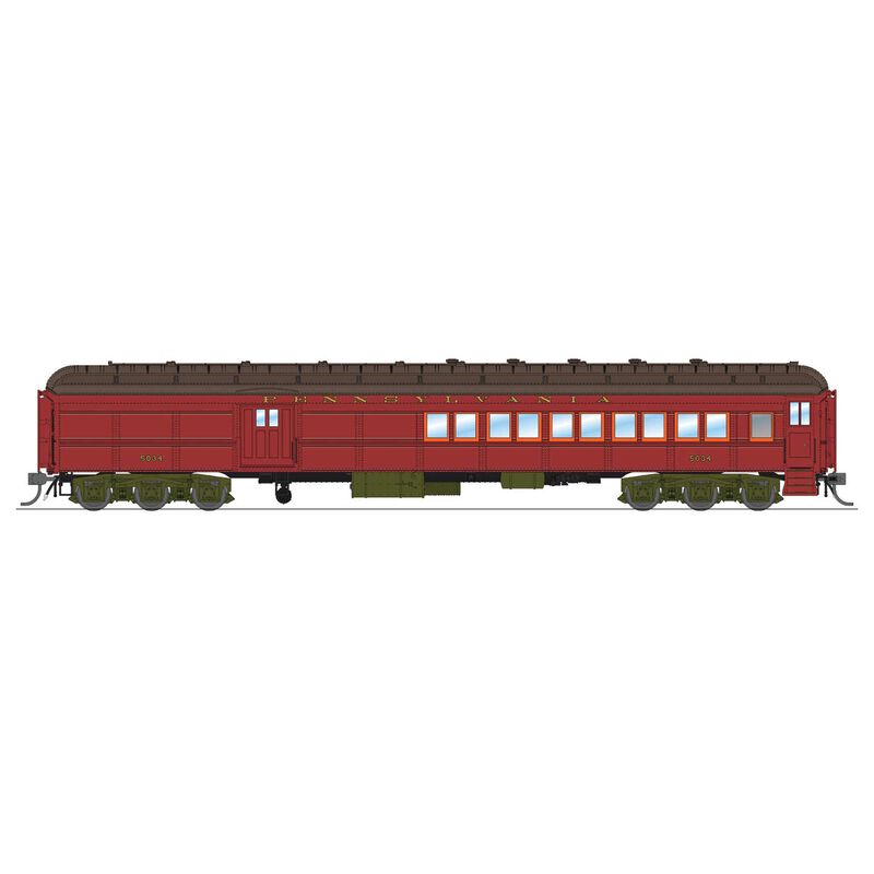 HO Scale PB70 Coach-Baggage Combine PRR 5034 1930's Paint