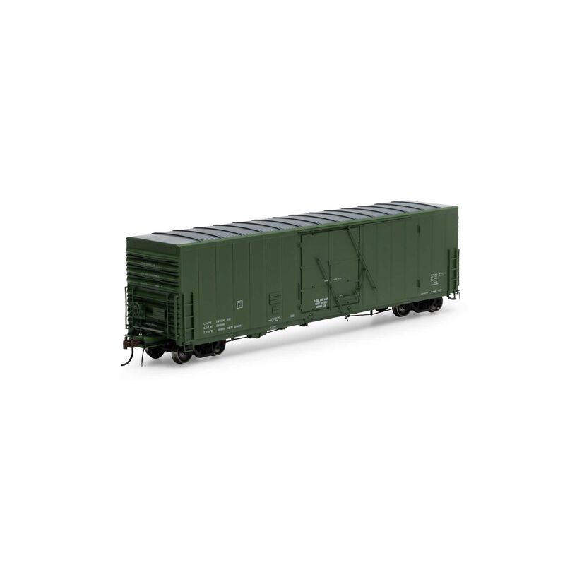 HO 50' PC&F Smooth Side Box with 10'6" Door, Data Only / Green