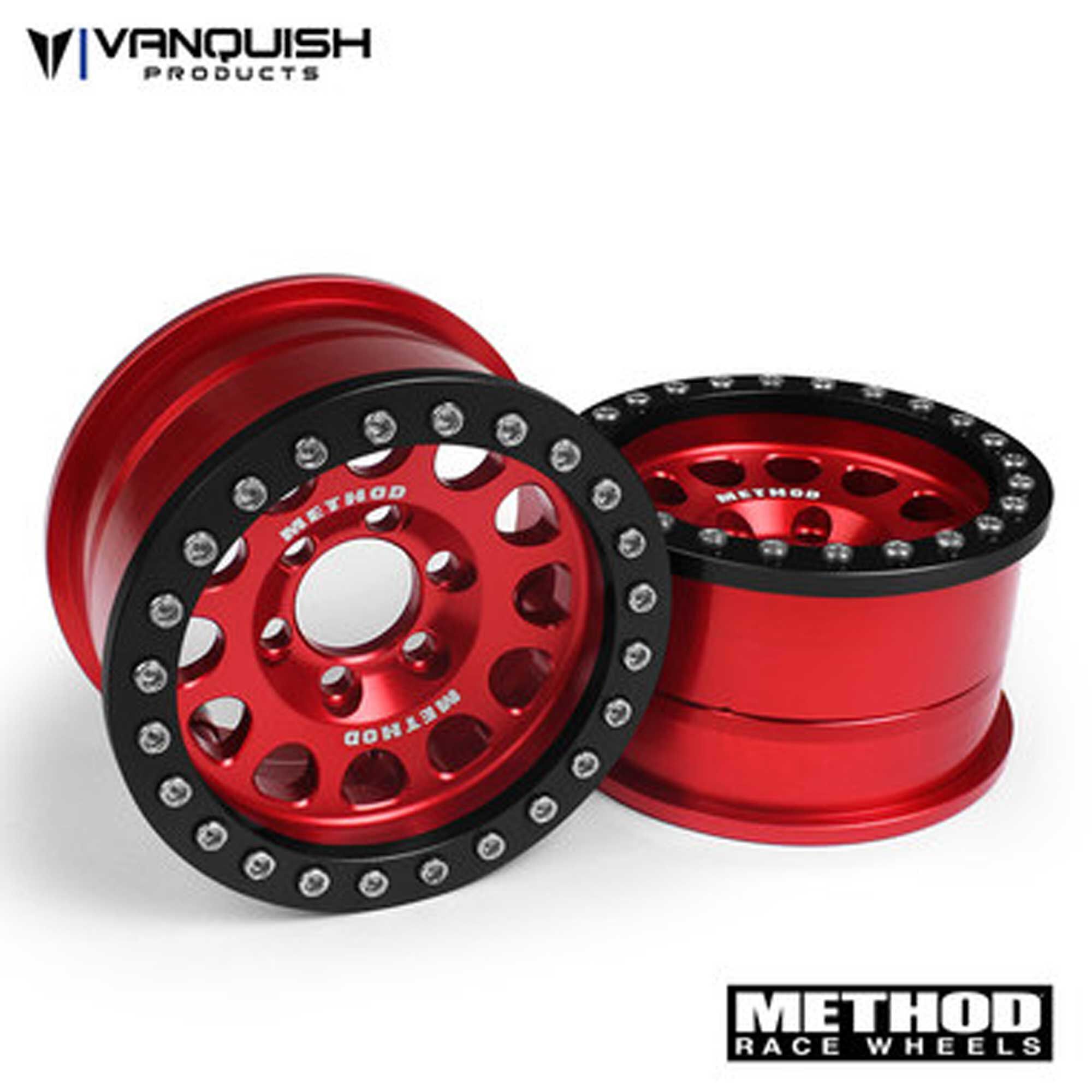 thumbnail image 2 of Vanquish Products Method 1.9 Race Wheel 105 - Red/Black Anodized For RC Cars & Trucks 2 of 12