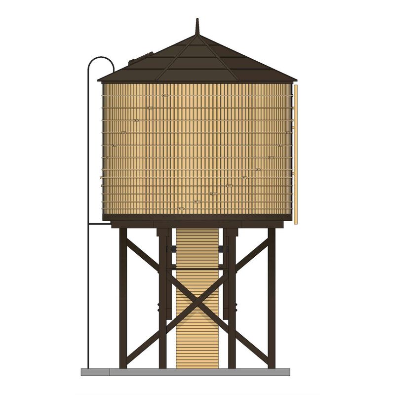 HO, Op Water Tower with Sound Non-weathered Yellow, Unlettered
