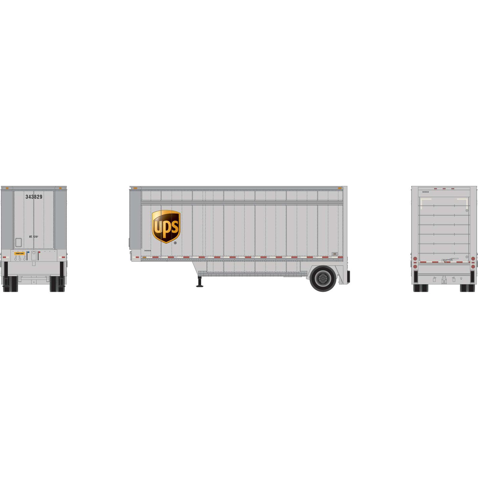 HO RTR 28' Drop Sill Trailer UPS with Shield #343829