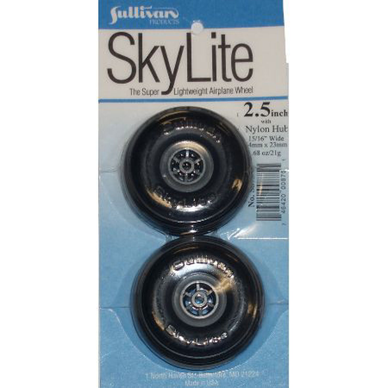 Skylite Wheels with Treads, 2-1/2" (2 wheels and tires included)