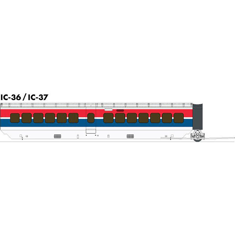 HO UAC TurboTrain Additional Coach Late Amtrack
