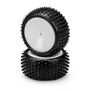 1/10 Drop Step 2.2" Pre-Mounted Rear Buggy Tires, White Wheels, Pink Compound (2)